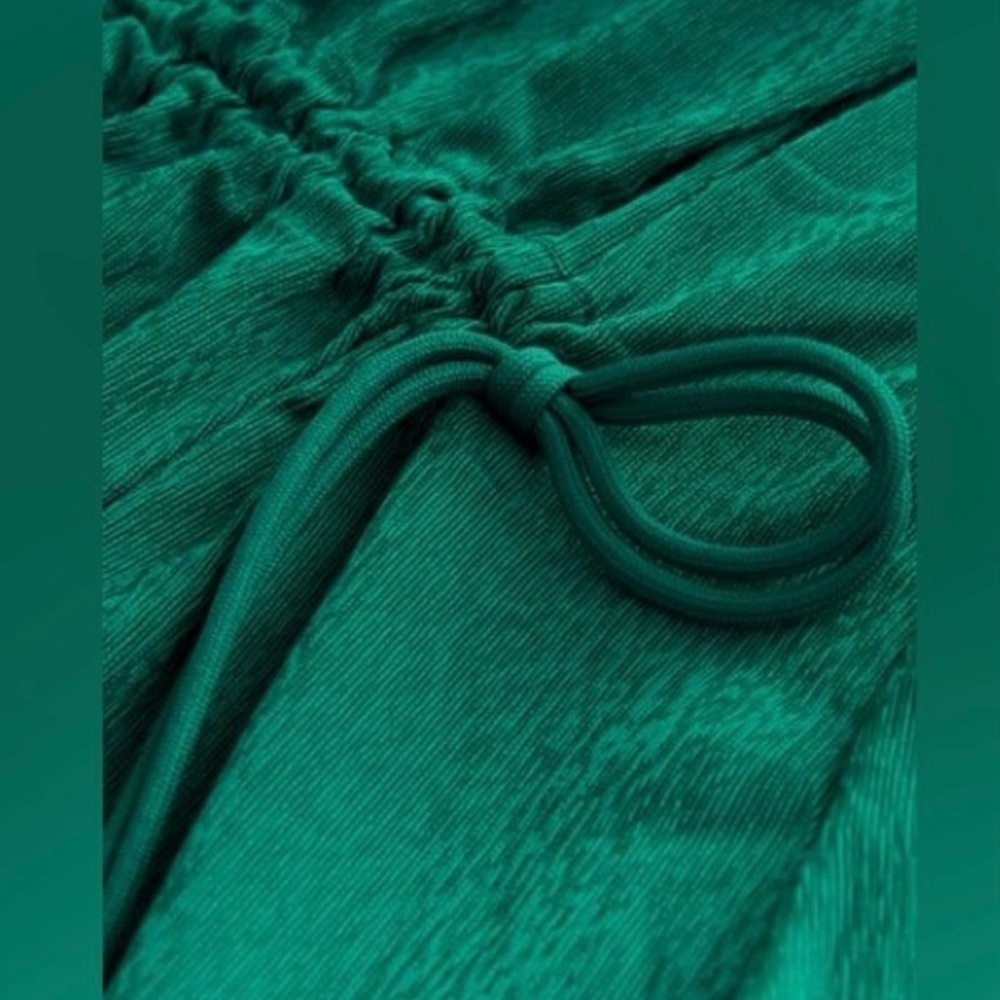 Athleta Emerald Green Echo Midi Dress Size Small Ruched Waist Maxi Tank - Picture 3 of 6